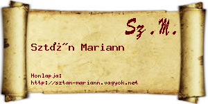 Sztán Mariann névjegykártya